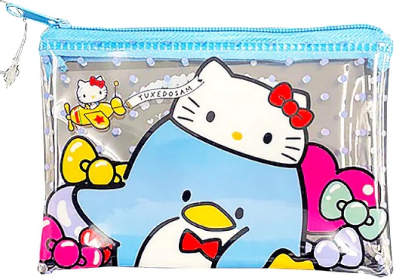 MENBLY 50th anniversary Flat pouch, Cute Vinyl Zipper Pouch, Card Wallet & Case, Kawaii Pouch Bag, 12x7.5x1cm (Sky Blue Tuxedo-Sammy) - Image 1